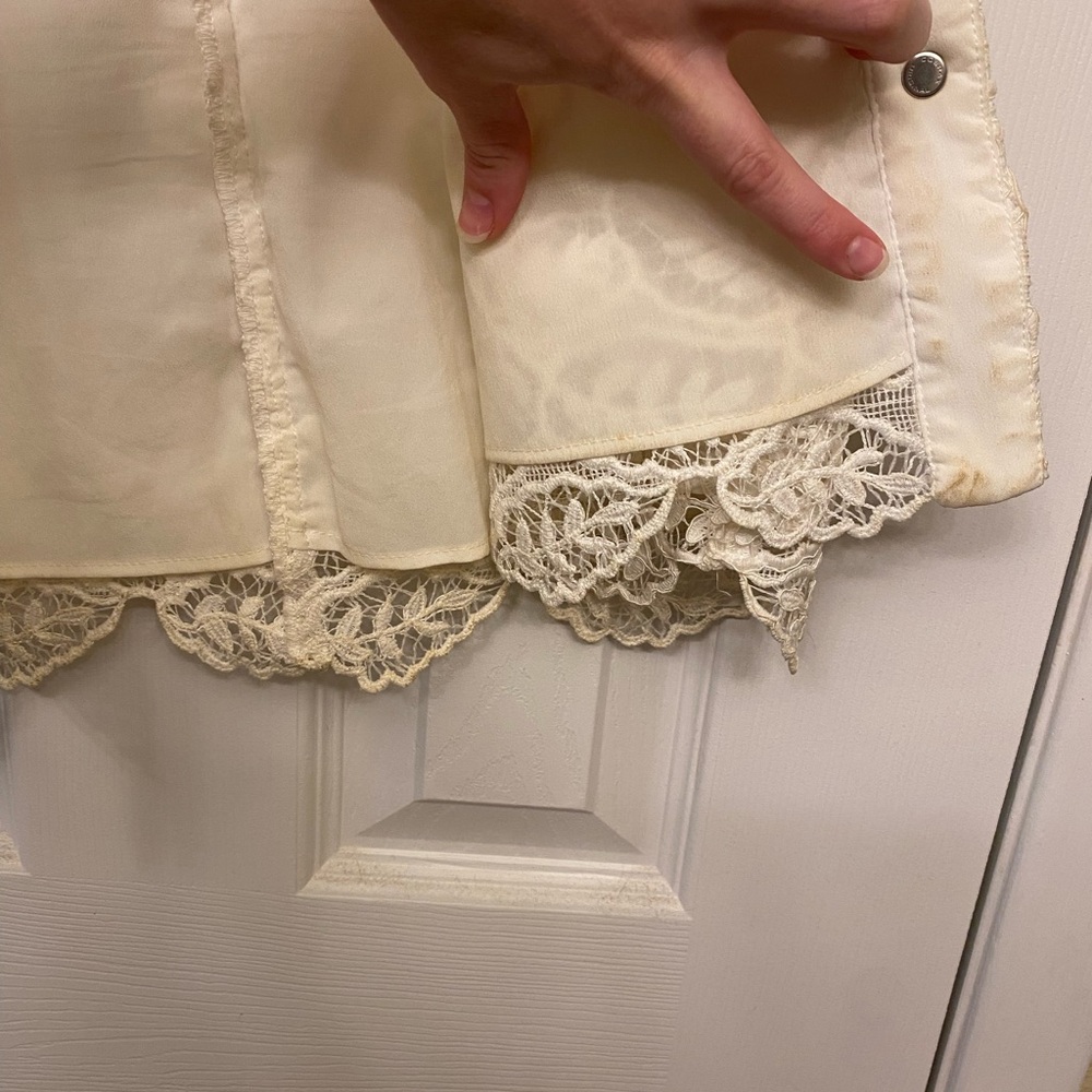 SANDRO Paris: Elegant Lace Button-Down Collared Dress in Ivory S - Picture 7 of 9